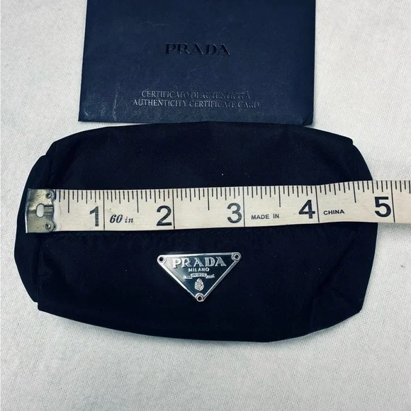 Authentic Prada 3pc Vintage Vela Pouch Set w Cards and Dustbag - Picture 9 of 15